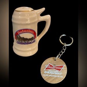 Budweiser Stein and Keychain